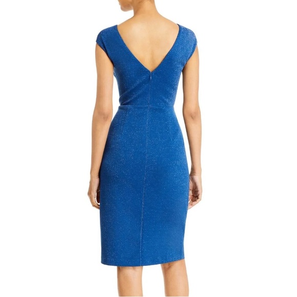 Aidan Mattox | V Neck Criss Cross Midi Dress Size 2 - Picture 2 of 11
